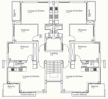 Kyrenia Court IV-V Floor Plan 1 Bedroom