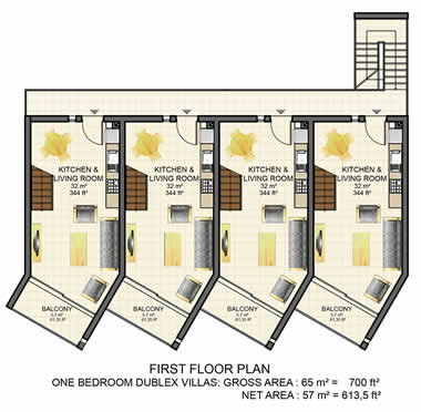 Kyrenia Court VIII - IX Apartment First Floor Plan